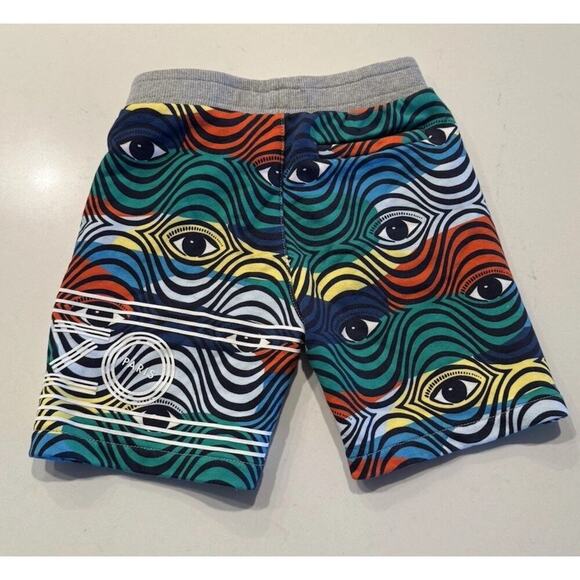 KENZO Kids Size 6A Eye Print Colorful Pull On Shorts Elastic Waist 100% Cotton - Picture 2 of 6